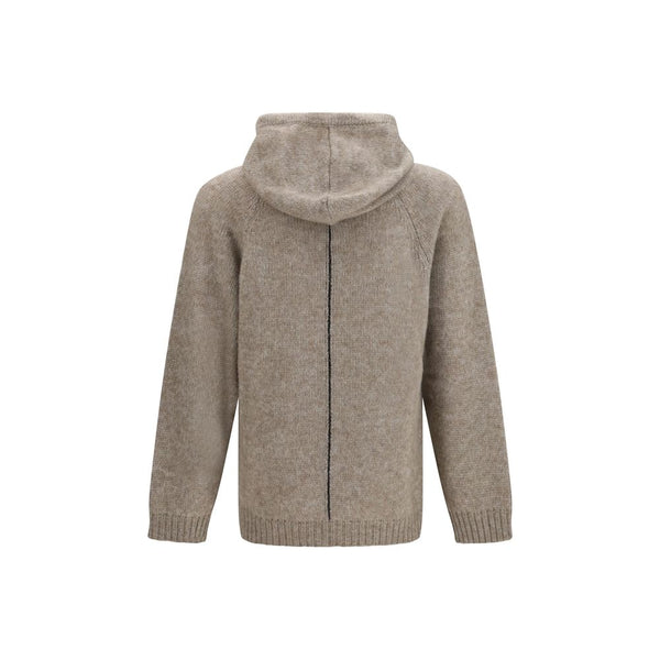 Giorgio Armani Beige Alpaca Vicugna Pacos Hoodie