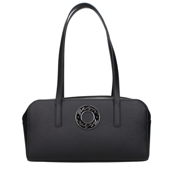 Karl Lagerfeld Black Leather Shoulder Bag