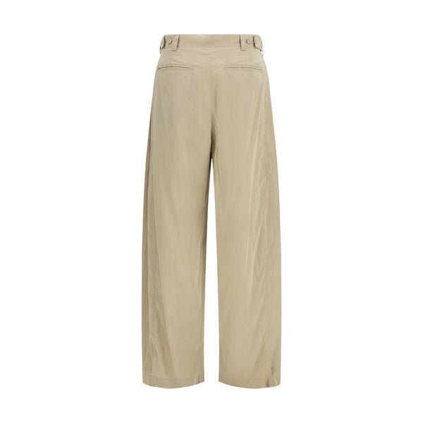The Row Beige Silk Casual Pants