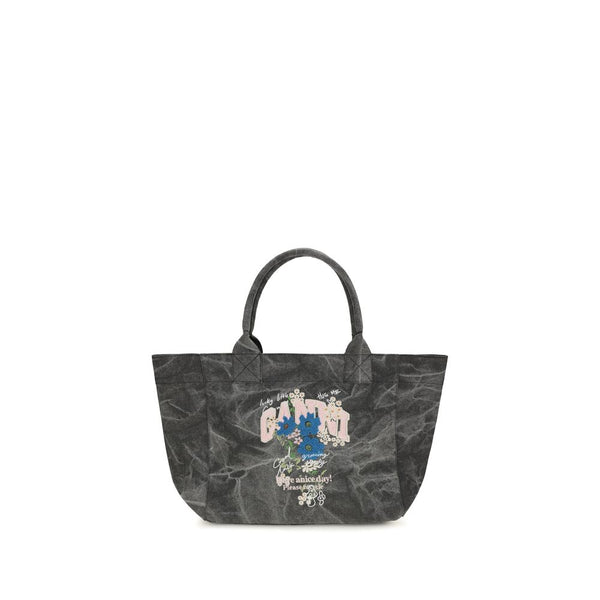 Ganni Gray Cotton Shoulder Bag