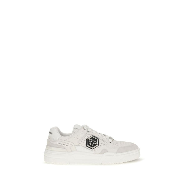 Philipp Plein White Polyester Low Top Sneakers