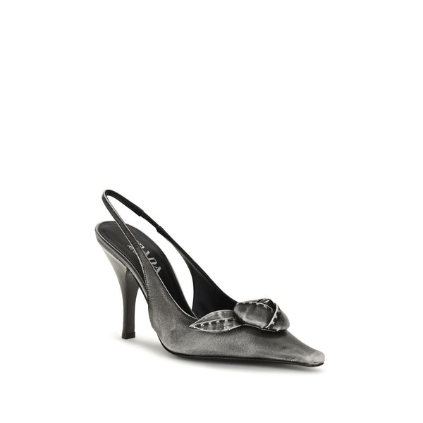 Prada Gray Goatskin High Heel Pumps