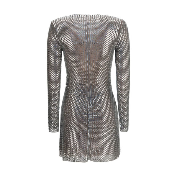 Self-Portrait Silver Polyester Cocktail Dress