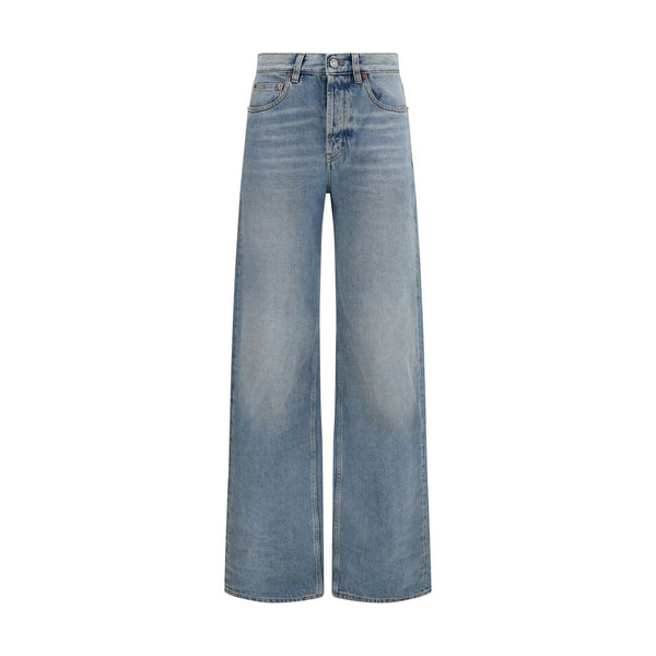 Saint Laurent Blue Cotton High-Waisted Jean