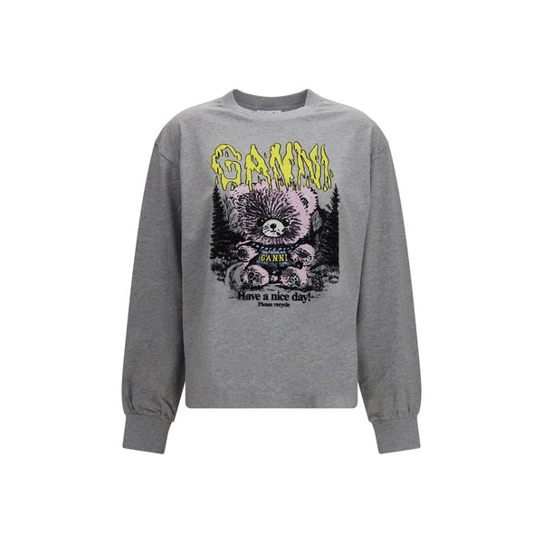 Ganni Gray Cotton Sweatshirt