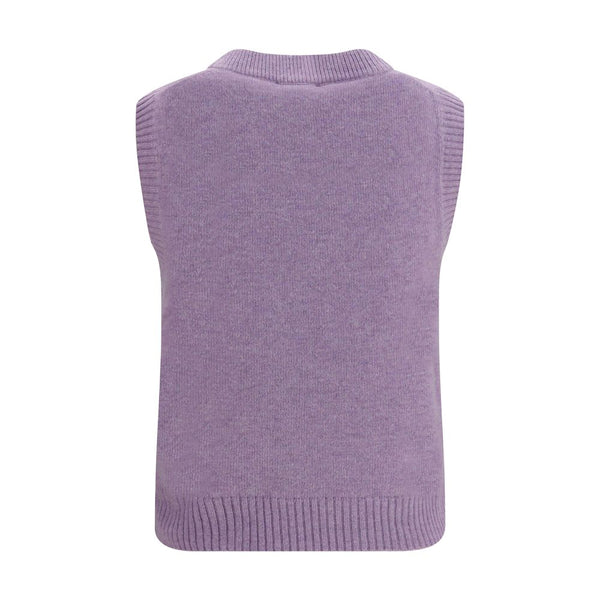 Ganni Purple Alpaca Vicugna Pacos Sleeveles Sweater