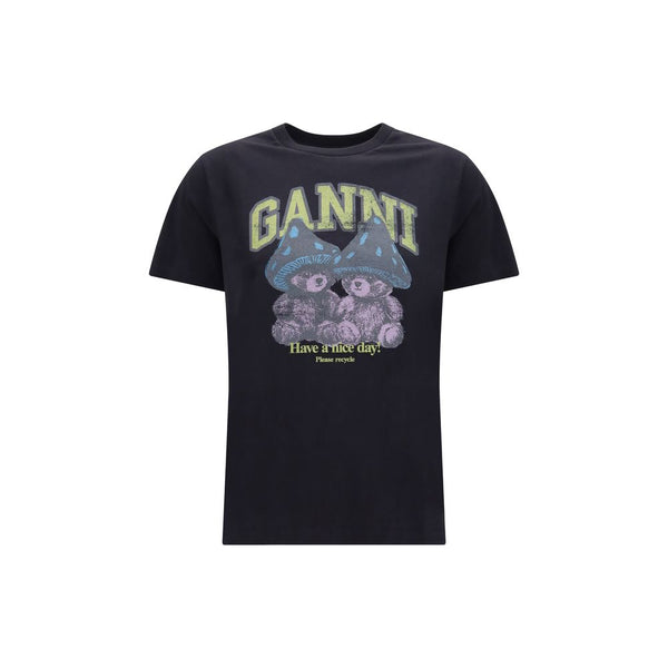 Ganni Gray Cotton T-Shirt
