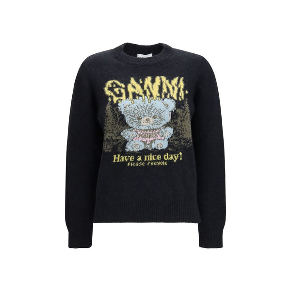 Ganni Black Recycled Wool Sweatshirt