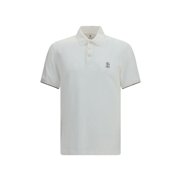 Brunello Cucinelli White Cotton Polo Shirt