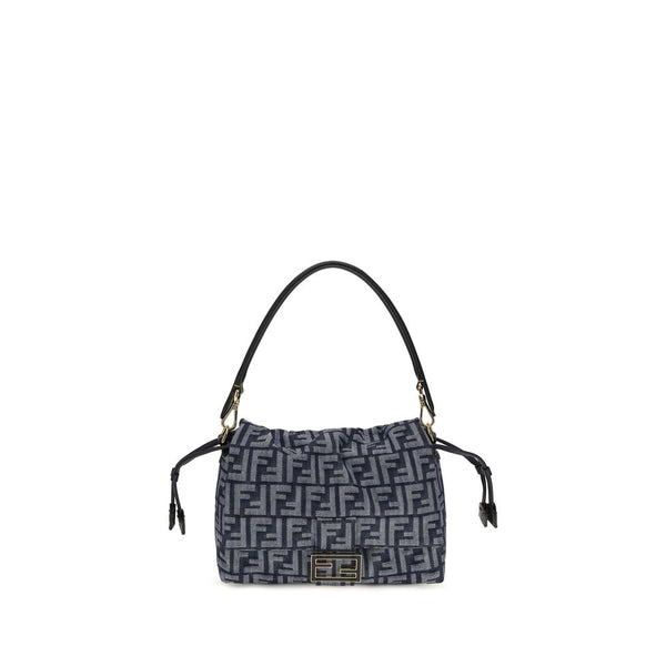 Fendi Blue Cotton Shoulder Bag