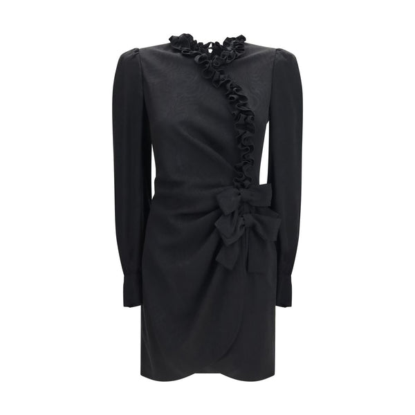 Alessandra Rich Black Silk Cocktail Dress