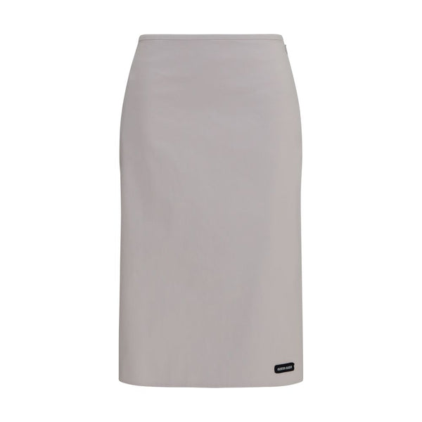 Miu Miu Gray Cotton Midi Skirt