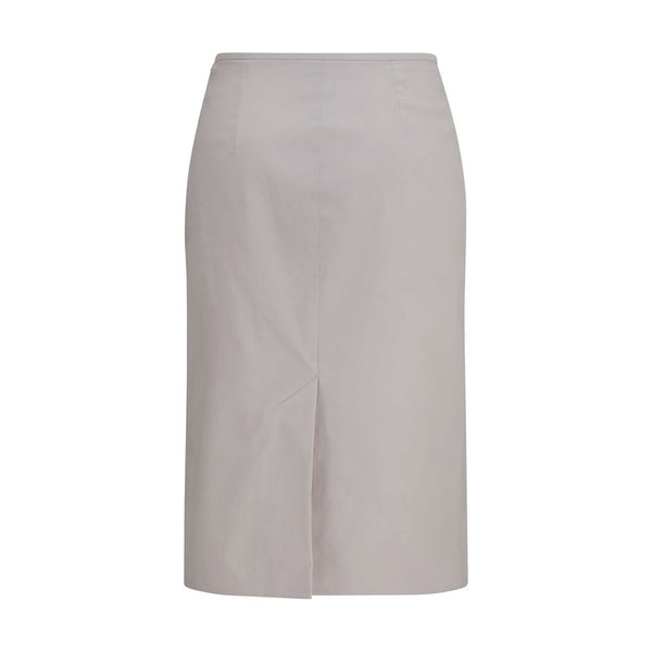Miu Miu Gray Cotton Midi Skirt