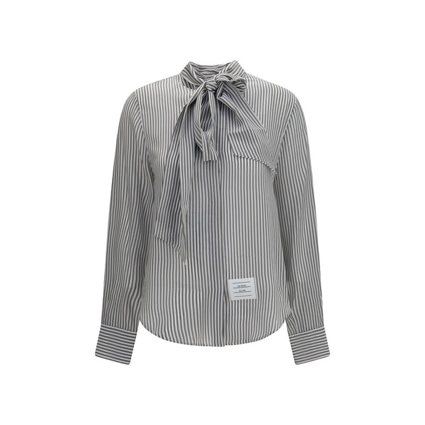 Thom Browne Gray Silk Pattern Shirt