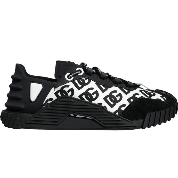 Dolce & Gabbana Black Logo Lace Up Low Top NS1 Sneakers Shoes