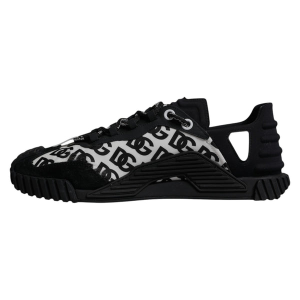 Dolce & Gabbana Black Logo Lace Up Low Top NS1 Sneakers Shoes