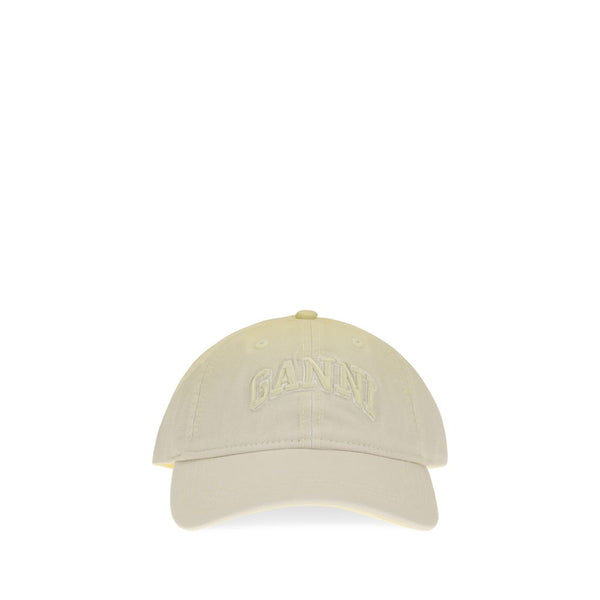 Ganni Beige Cotton Cap (Baseball Hat)