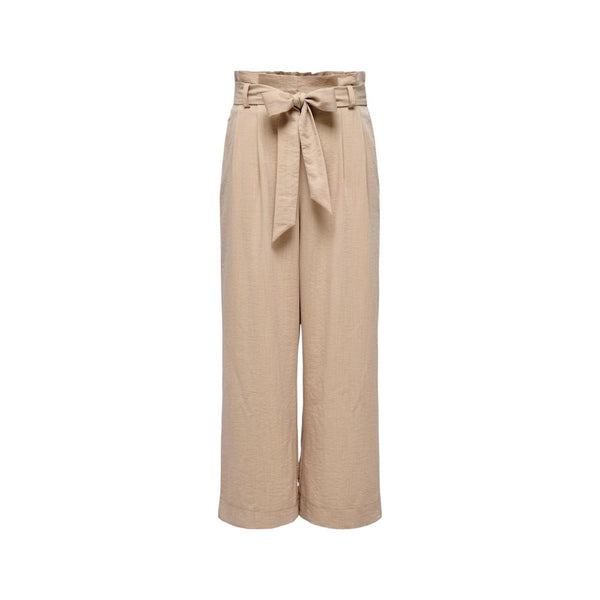 Only Beige Viscose Casual Pants