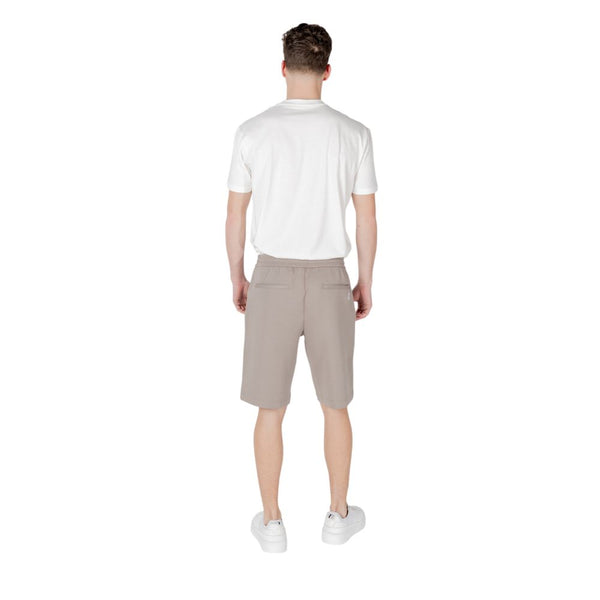 Armani Exchange Brown Cotton Bermuda Shorts