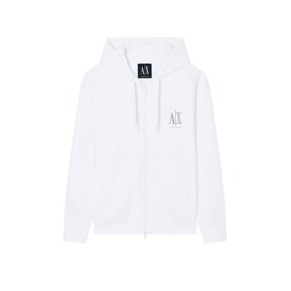 Armani Exchange White Cotton Hoodie