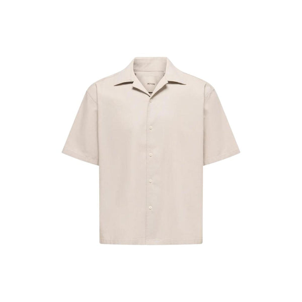 Only & Sons Beige Cotton Shortsleeve Shirt