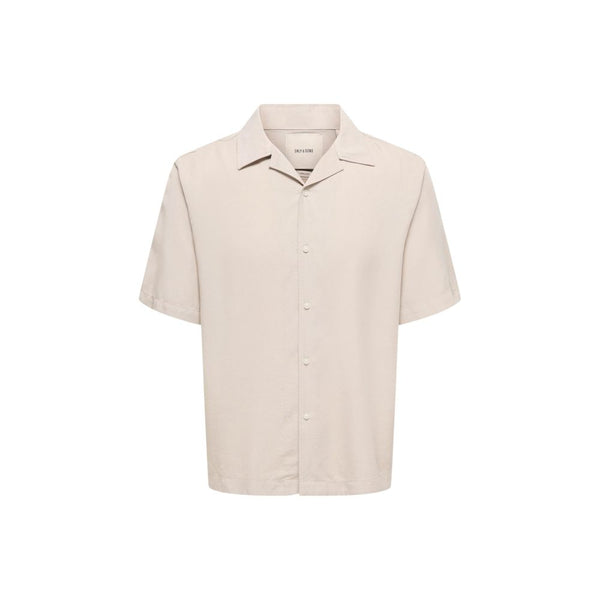 Only & Sons Beige Tencel Shortsleeve Shirt