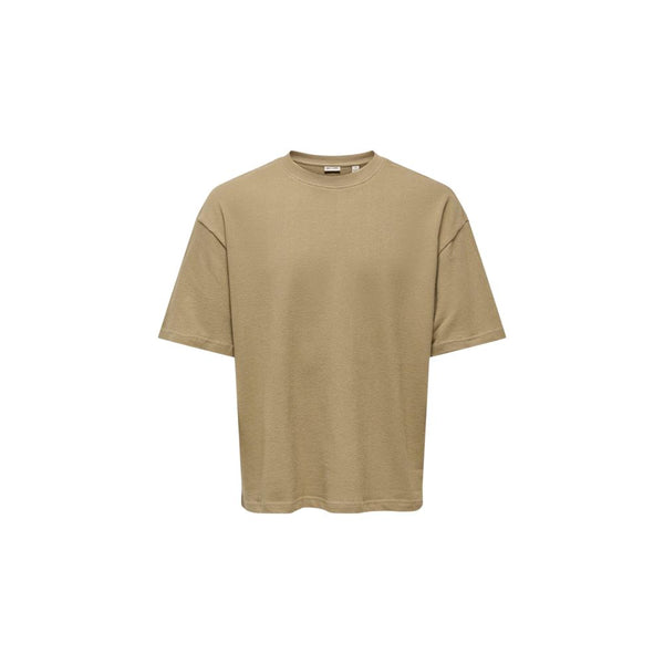 Only & Sons Brown Cotton T-Shirt
