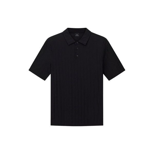 Armani Exchange Black Cotton Polo Shirt