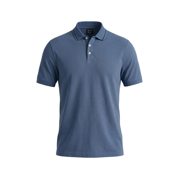 Armani Exchange Blue Cotton Polo Shirt