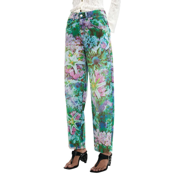 Desigual Blue Cotton Mom Jeans