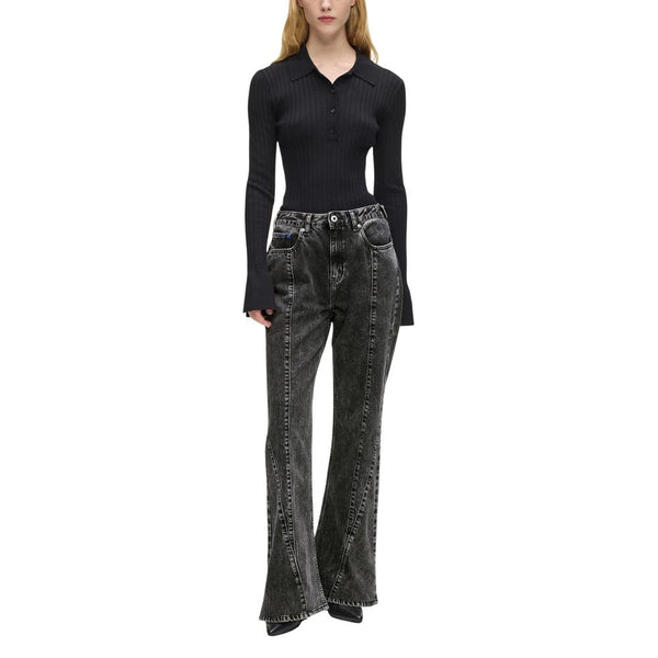 Karl Lagerfeld Black Recycled Cotton Mom Jeans