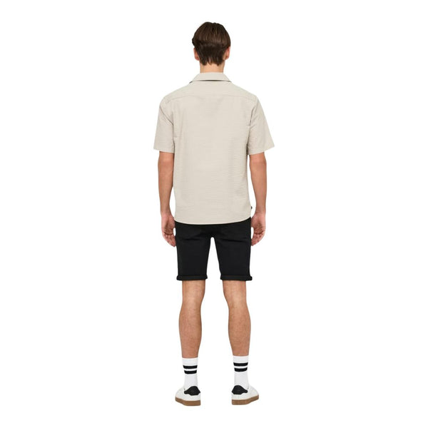 Only & Sons Beige Cotton Shortsleeve Shirt