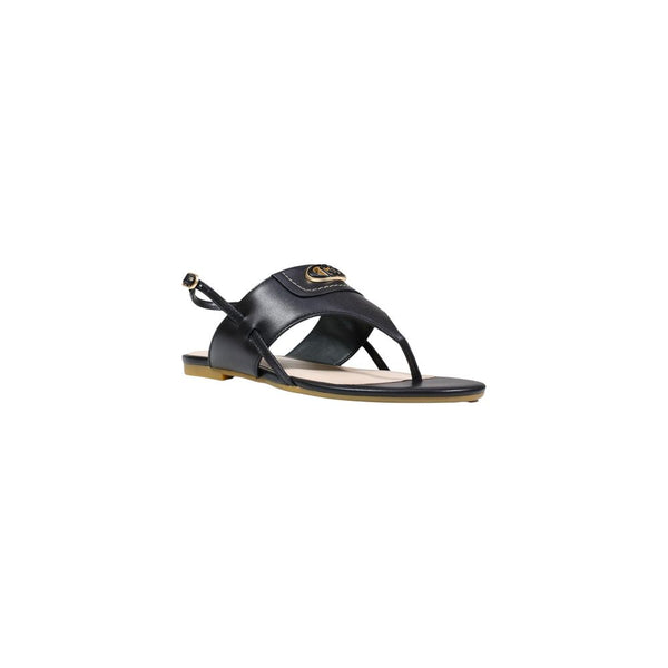 Liu Jo Black Leather Flat Sandals