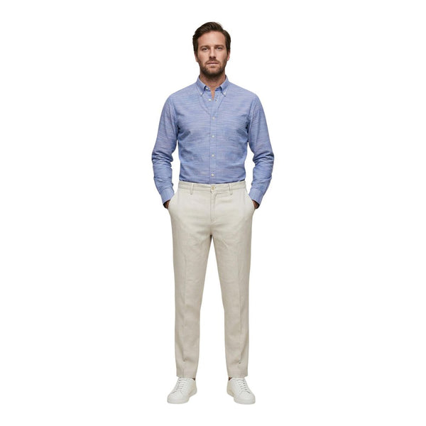 Borghese White Linen Casual Pants