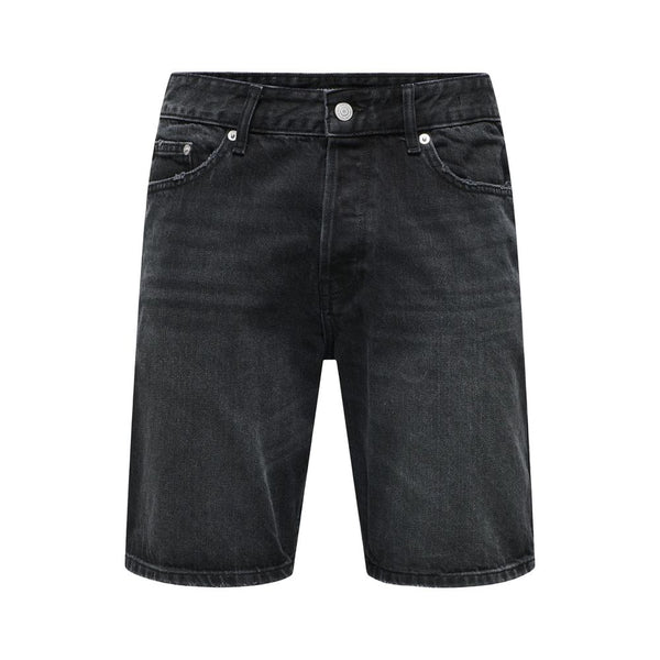 Only & Sons Black Denim Shorts