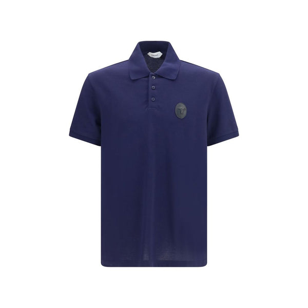 Versace Blue Cotton Polo Shirt