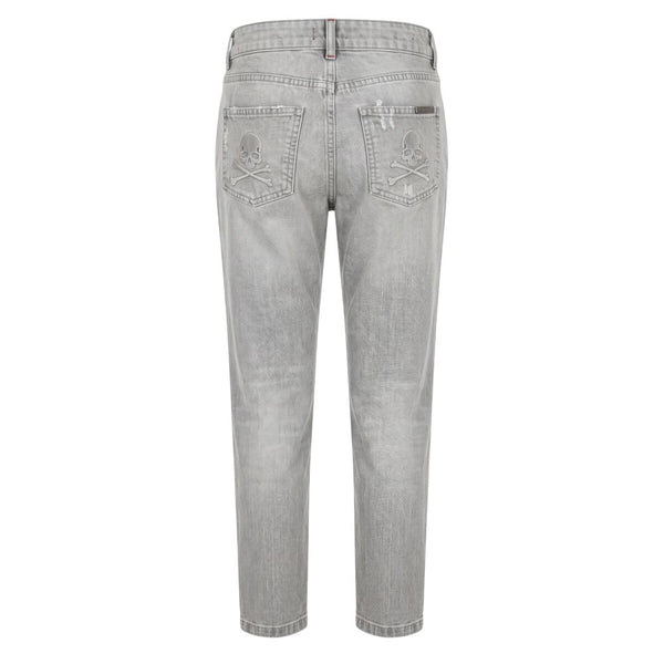 Philipp Plein Grey Fabric Women Jeans