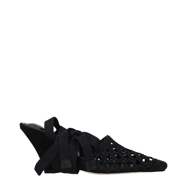 Jacquemus Black Fabric Strap-On Sandals