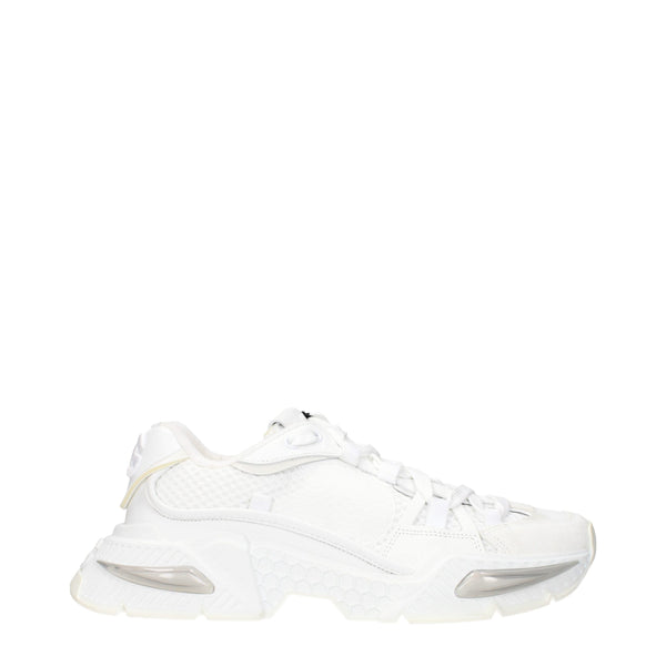 Dolce & Gabbana White Fabric Athletic Sneakers