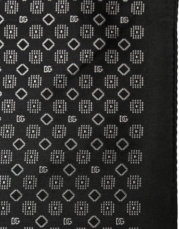 Dolce & Gabbana Black White Patterned Pocket Square Scarf