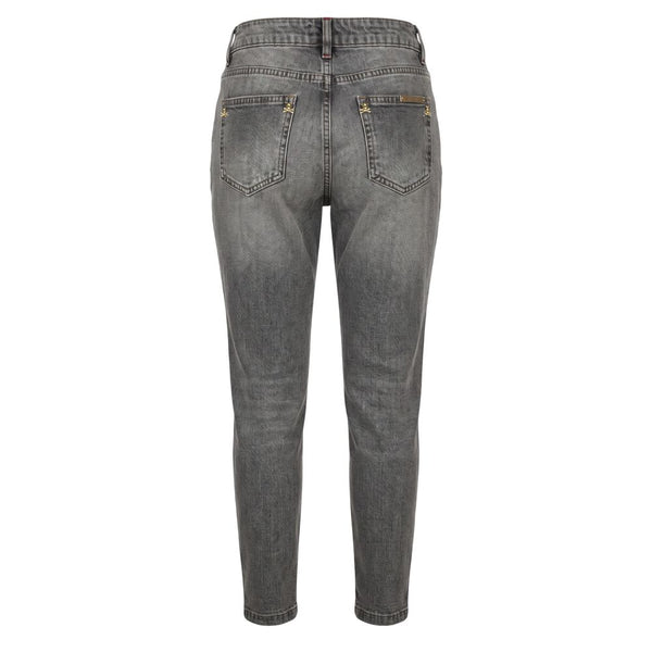 Philipp Plein Grey Cotton Women Jeans