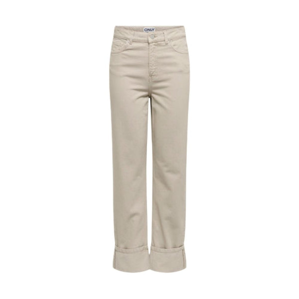 Only Beige Cotton Mom Jeans