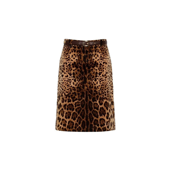 Max Mara Brown Cotton Midi Skirt