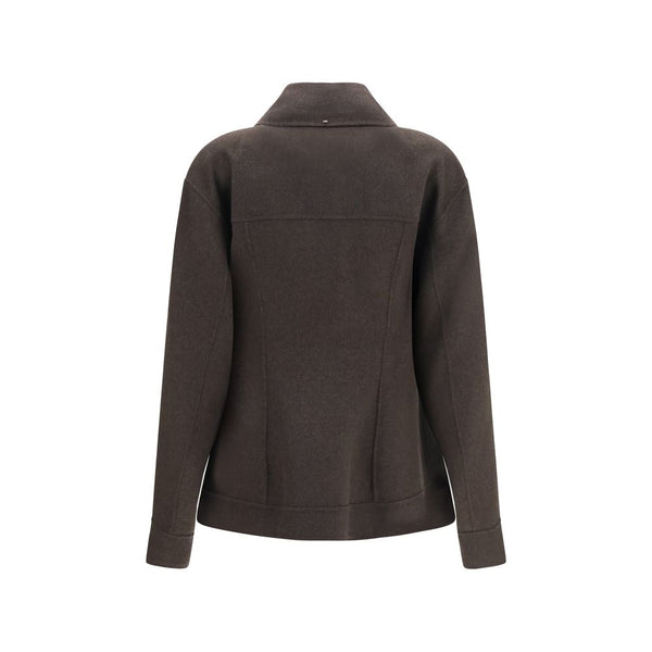 Max Mara Brown Wool Oves Aries Full-Length Jacket