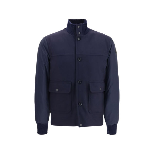 Moncler Blue Wool Oves Aries Shell Jacket