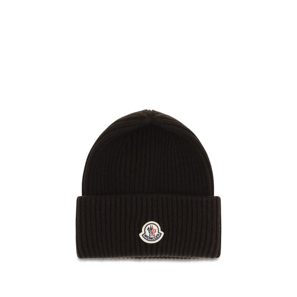 Moncler Brown Wool Oves Aries Beanie