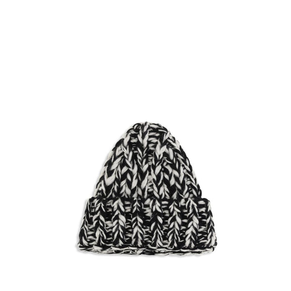 Ami Paris Black Wool Oves Aries Beanie