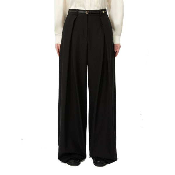Max Mara Black Elastane Casual Pants