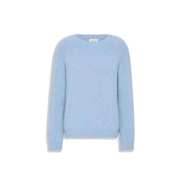 Max Mara Blue Alpaca Leather Sweatshirt