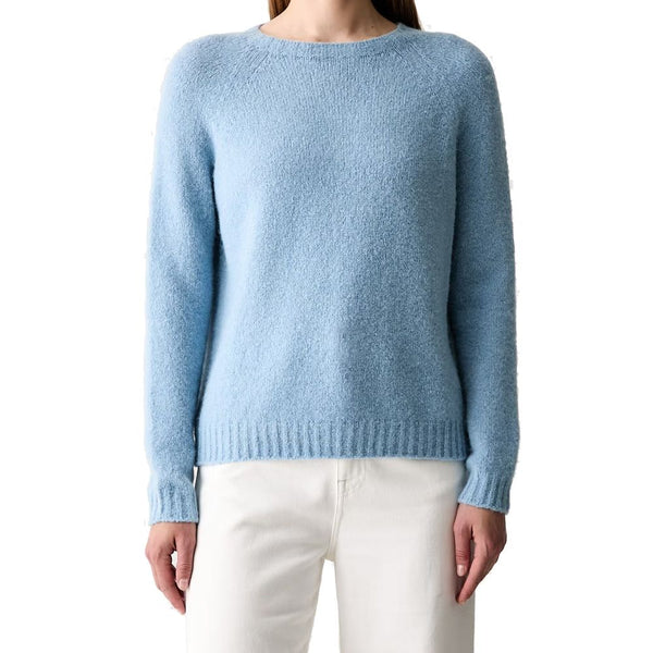 Max Mara Blue Alpaca Leather Sweatshirt